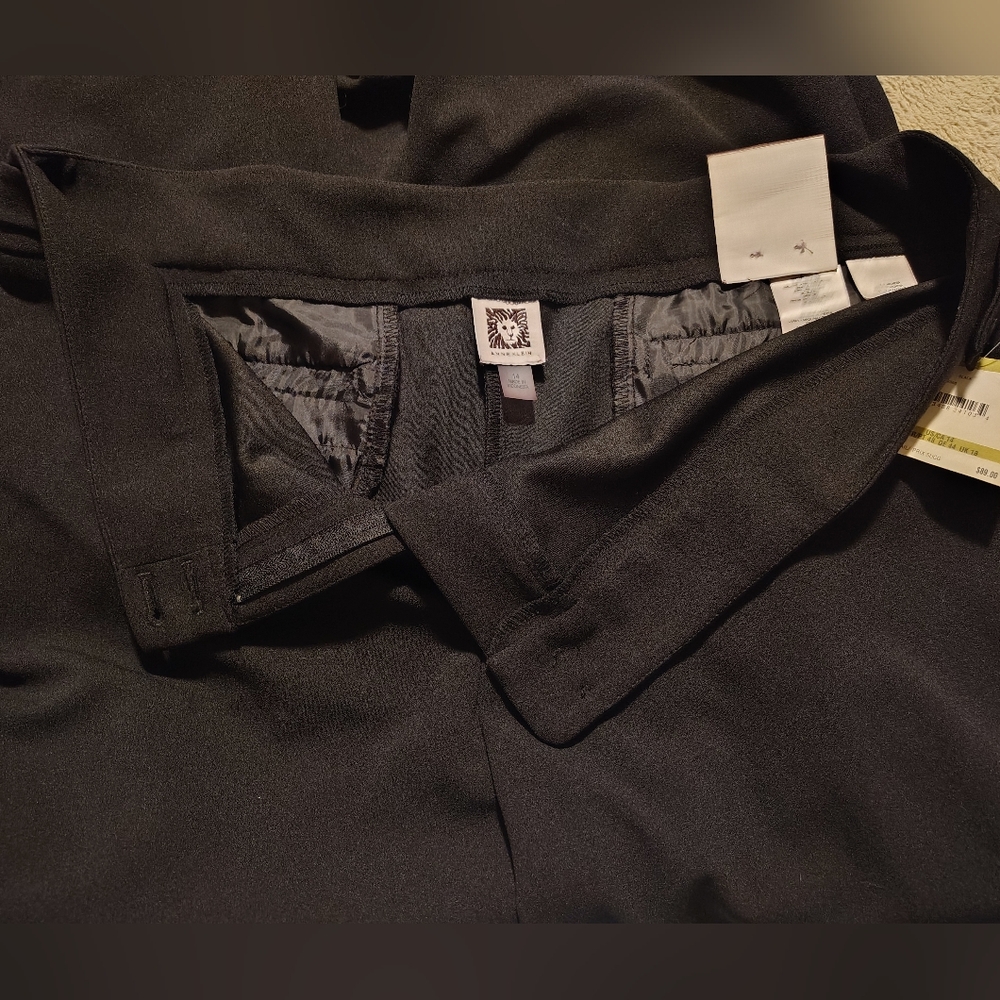 Anne Klein TAG Pants, Women Black Straight Leg, Zipper, Pockets,  Flat Front,14 - Picture 9 of 14